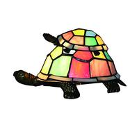 Tokira Tiffany Schildkröte Mutter und Kind Stil Kreativität Glas Lampeschirm Tischlampe, Kinderzimmer Nachttischlampe Schildkröte Tierische Tischlampe, Dekoratives Nachtlicht [Ohne Glühbirnen]