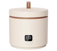 TOKIT Cuiseur à Riz 1,5L Mini Multifonctions pour 1-3 Personnes Marmite à Riz Intérieure Antiadhésive à Revêtement Céramique (Beige)