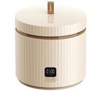 TOKIT Cuiseur à Riz 1,5L Mini Multifonctions pour 1-3 Personnes Marmite à Riz Intérieure Antiadhésive à Revêtement Céramique (Beige)