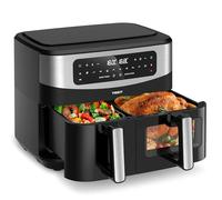 TOKIT Friteuse À Air Double Panier 10 L (4 L X 6 L), XXL Double Zone Air Fryer 12 En 1 Programmes De Cuisson Friteuse sans Huile avec 2 Tiroir Friteuses à Air