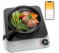 TOKIT Plaque à induction 2100 W 1 Foyer Plaque De Cuisson À Induction | App Contrôle Portable 99 niveaux de puissance, 20 MM Ultra-Mince, Induction Cooker pour Cuisine, Camping (App)