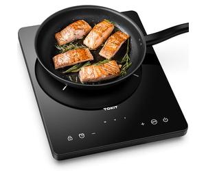 TOKIT Plaque de Cuisson Induction 2000 W, Plaque À Induction M1 | 9 Niveaux De Puissance Individuels, Ecran Tactile, Minuterie 90 Minutes, Ultra-Fine 40 Mm, Noire Pour Cuisine (M1)