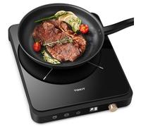 TOKIT Plaque de Cuisson Induction 2000 W, Plaque À Induction M2 | 9 Niveaux De Puissance Individuels, Bouton Rotatif, Minuterie 90 Minutes, Ultra-Fine 40 Mm, Pour Cuisine, Dortoir, Camping