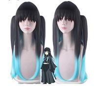 Tokitou Muichirou cosplay perruque 80 cm de long cheveux synthétiques avec clip queues de cheval démon slayer: Kimetsu no Yaiba cosplay perruques + perruque casquette démon slayer perruque 608