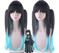 Tokitou Muichirou perruque Anime Cosplay perruque démon Slayer: Kimetsu No Yaiba noir dégradé bleu cheveux longs PL-608