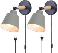 TOKIUS 2 Packs Appliques Murales Vintages Industrielles Plafonniers Luminaires E27 en Métal Réglable Lampe Murale Interieur Rétro pour Chambre Cuisine Restaurant, Avec Câble réglable de 1,8 m