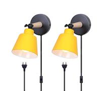 TOKIUS 2 Packs Appliques Murales Vintages Industrielles Plafonniers Luminaires E27 en Métal Réglable Lampe Murale Interieur Rétro pour Chambre Cuisine Restaurant, Avec Câble réglable de 1,8 m