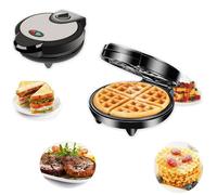 TOKIUS Gaufrier avec Revêtement Anti-Adhésif 1200W - Machine à Gauffre Chauffage Double Face - Mini Gaufrier Électrique Design