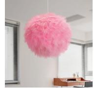 TOKIUS Suspension Luminaire Moderne en plumes Lustre Intérieur Rose Chambre Salon Chambre d'enfant, D30CM