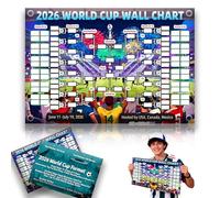 TOKLYUIE 2026 World Cup Schedule Poster Double-Sided Tear-Resistant Printing Team Info Chart Soccer Tournament Wall Chart Gift for Fans
