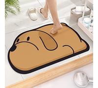 TOKLYUIE Tapis De Bain Super Absorbant,Tapis Antidérapants D'entrée De Salle De Bain De Dessin Animé Mignon,Tapis De Sol Absorbant De Salle De Bain Ménage Tapis De Toilette (60_x_40_cm, Chien)