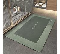 TOKLYUIE Tapis De Sol Super Absorbant, Tapis De Salle De Bain De Grande Taille à Séchage Rapide, Tapis De Salon De Grande Taille Lavable en Machine, Facile à Nettoyer (40_x_60_cm, Vert Rectangle)