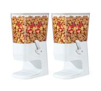 Tokokimo Distributeur Cereales 3,2 L - Distributeur de Cereales Petit Dejeuner et Distributeur Bonbon, Ne Broie Pas Les Céréales, pour Cornflakes, Sucreries, Noix, Haricots, Granola, (Blanc, 2 Pièce)