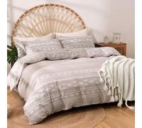Tokokimo Housse de Couette 220x240 avec 2 Taies d'oreiller 65x65 cm - Design Bohémien - Parure de lit 220x240 Adulte - 100% Microfibre Housse Couette avec Fermetures éclair, Kaki
