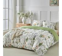 Tokokimo Just Contempo Parure de lit double en microfibre douce Motif fleurs oranges Blanc 200 x 200 cm