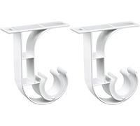 TOKPLNU Lot de 2 supports de tringle à rideaux de plafond robustes en alliage d'aluminium avec boucle en plastique pour tringles de 25 mm à 30 mm