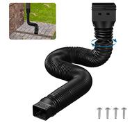 TOKPLNU Rallonge de bec de descente flexible pour gouttière - Noir - Connecteur de gouttière - Tuyau de drainage d'eau de pluie extensible de 50 à 147 cm