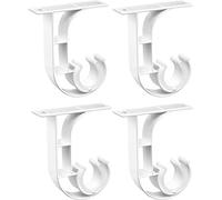TOKPLNU Support de Tringle à Rideau de Plafond en Alliage d'Aluminium - Blanc Très Résistant Avec Boucle en Plastique