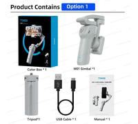 TOKQI M01 Stabilisateur de Téléphone à Main 3 Axes Antivibrations,Support Pliable avec Trépied et Lumière de Remplissage pour Selfie,Idéal pour Vlogging et Enregistrem - Type Gray-Gimbal Stabilizer