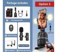 TOKQI-P03 Gimbal de Suivi Automatique du Visage avec AI - Support Rotatif 360° pour Smartphone et Caméra d'Action,Idéal pour Vlog et Tournage en Direct - Type add-R-Light-TCmic #A