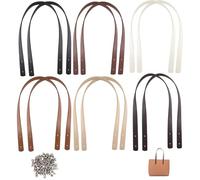 TOKSEO Lot de 12 anses de sac en cuir synthétique - 60 cm - Amovibles - Accessoires de rechange - Avec 48 rivets - Pour sac à main et portefeuille - 6 couleurs