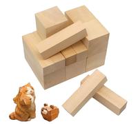 TOKSEO Lot de 14 blocs de bois à sculpter pour enfants, en bois de tilleul, pour sculpter, pour travaux manuels