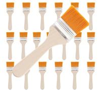 TOKSEO Lot de 20 pinceaux de Peinture à tête Plate de 40 mm - Petit Pinceau Plat avec Manche en Bois - pour Peinture, lasure, Bricolage