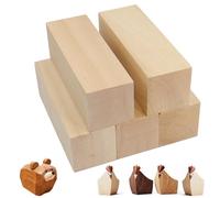 TOKSEO Lot de 5 bois à sculpter, 15 × 5 × 5 cm, enfants de tilleul, blocs en bois pour sculpter, pour travaux manuels