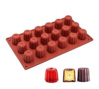 TOKSEO Moule Silicone Mini Cannelé 18 Cavité, Moule Silicone Mini a Cannelés, ø3,5 mm Moules à Caneles Antiadhésifs Cavités Pour Chocolat, Gelée, Pudding, Mousse