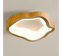 TOKTOP Lampe de Plafond LED en Bois Nuages Plafonnier Modernes Creative 12W Éclairage Luminaire Intérieur Lustre pour Chambre d'Enfants Salon Cuisine, 20CM, Lumière Chaude
