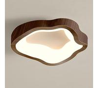 TOKTOP Lampe de Plafond LED En Bois Nuages Plafonnier Vintage Creative Éclairage Luminaire 12W Intérieur Lustre pour Chambre d'Enfants Salon Cuisine, Lumière Blanche, 20CM
