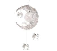 TOKTOP Lune Étoiles Suspension Luminaire, Lustre Chambre Enfant, LED Aluminiu Lustre, Plafonnier pour Chambre Fille Décoration, 25CM Lumière Blanche