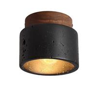 TOKTOP Plafonnier Industriel Vintage Lustre Suspension Luminaire E27 Éclairage Plafond en Travertin Noir Naturel Lampe de Plafond Pour Salon Cuisine Chambre