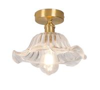 TOKTOP Plafonnier Luminaire en Verre Éclairage de Plafond Vintage Fleur Créative Abat-Jour en Verre Suspension Intérieure E27 Lustre pour Chambre Cuisine Salon