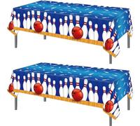 TOKYMOON Lot de 2 nappes jetables sur le thème du bowling 137 x 221 cm pour fête d'anniversaire