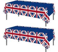 TOKYMOON Lot de 2 nappes jetables sur le thème Union Jack 137 x 221 cm pour fête d'anniversaire, décorations de fête d'anniversaire