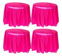 TOKYMOON Lot de 4 nappes rondes jetables de 213,4 cm pour fête, mariage, pique-nique, banquet, nappe, nappe pour tables rondes