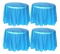 TOKYMOON Lot de 4 nappes rondes jetables de 213 cm pour fêtes, mariages, pique-niques, banquets, nappes pour tables rondes