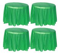 TOKYMOON Lot de 4 nappes rondes jetables de 213 cm pour fêtes, mariages, pique-niques, banquets, nappes pour tables rondes