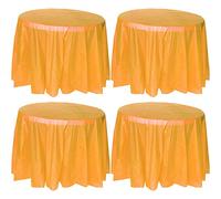 TOKYMOON Lot de 4 nappes rondes jetables de 213 cm pour fêtes, mariages, pique-niques, banquets, nappes pour tables rondes