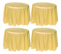 TOKYMOON Lot de 4 nappes rondes jetables de 213 cm pour fêtes, mariages, pique-niques, banquets, nappes pour tables rondes