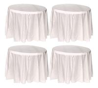 TOKYMOON Lot de 4 nappes rondes jetables de 213 cm pour fêtes, mariages, pique-niques, banquets, nappes pour tables rondes