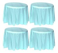 TOKYMOON Lot de 4 nappes rondes jetables de 213 cm pour fêtes, mariages, pique-niques, banquets, nappes pour tables rondes