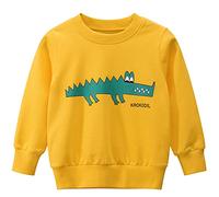 TOKYMOON Sweat-shirt chaud pour garçon - Pour enfants - 1 à 7 ans - Motif dinosaure - T-shirt à manches longues - Pour garçon, crocodile jaune, 98/104 cm
