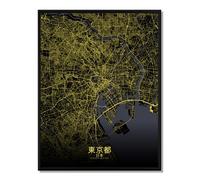 Tokyo carte ville city map nuit
