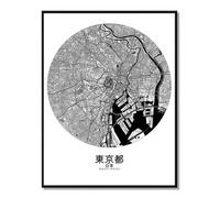 Tokyo carte ville city map rond