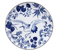 TOKYO design studio Assiette bleue/blanche grue - Flora Japonica - 25,7 x 3 cm