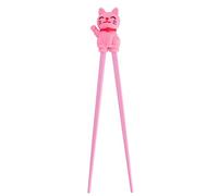 TOKYO design studio Bâtonnets ESS pour enfants Rose 22 cm avec joli chat porte-bonheur pour débutants, baguettes interchangeables
