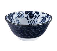 TOKYO design studio Bol bleu / blanc grue - Flora Japonica - 14,8 x 7 cm 500 ml