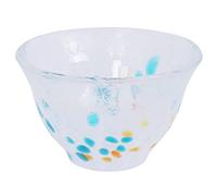 TOKYO design studio Glass Sake Bleu Fonce/Orange Points 7.4x4.5cm 70ml